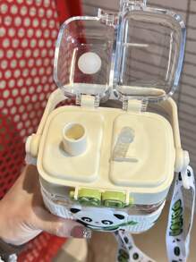 Kids 2-In-1 Water Bottle & Cup Set With Straw, Cute Portable Plastic Water Bottle For Students, Summer 2025 New Arrival