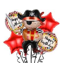 Globos de helio con forma de pentagrama de temática pirata de 45,72 cm (18 pulgadas), decoración para cumpleaños, baby shower y fiestas - Multicolor - Ver 12