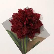 2 pièces Pinces à cheveux florales en maille noire et rouge vin pour femmes, style casual, bohème, de fête et élégant