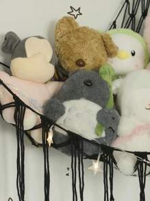 1 件 - 玩具吊床 Macrame 毛绒动物收纳角挂网支架，带挂钩的网状吊床玩具收纳架，适用于卧室，毛绒动物收纳吊床网，毛绒动物角落玩具吊床网，悬挂式毛绒动物收纳架，大号房间装饰，波西米亚风毛绒动物网或大号吊床，春天玩具，情人节娃娃，小矮人，妖精收纳吊床网，Ins 风格（黑色） - 黑色 - 查看 3