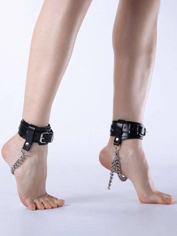 Leather Ankle Cuffs, Bondage Gear, Leg Straps, Leather Restraint Device, Self-Bondage, Leather Ankle Cuffs, Female Ankles, Boot Straps