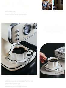 1 件奢华花瓣形咖啡杯碟，陶瓷茶杯和餐具套装，适合下午茶、甜点和礼物、早餐、茶会、居家、花园、餐厅、夏季和冬季 - 彩色 - 查看 6