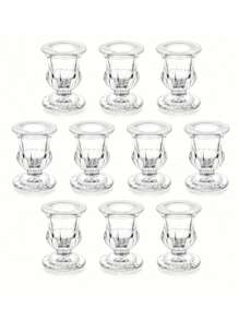 6 قطع حاملات شموع زجاجية متدرجة الشكل - مركزية مصقولة سميكة للأعراس والعشاء وديكور المنزل - ديكورات الحفلات، الشموع الصغيرة وهدايا حفلات الخطوبة والأعياد والتخرج