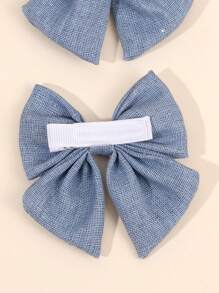 2pcs Blue Hair Bow Clips For Girls,Fabric Hair Bows Clips For Girls,Fashion Alligator Clips Decor Hair Accessories For Girls Gifts - Bow Hairpin - View 7