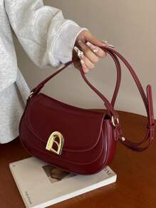 高品质女士时尚单肩包，百搭别致，简约设计，高端精致的感觉，斜挎包，新款通勤钱包 - 紅色 - 查看 1
