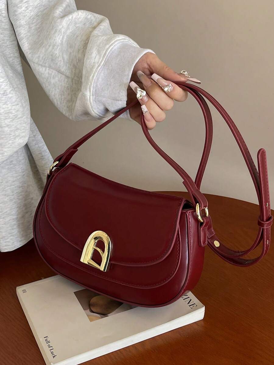 高品质女士时尚单肩包，百搭别致，简约设计，高端精致的感觉，斜挎包，新款通勤钱包 - 紅色 - 查看 1