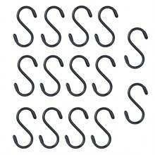 10 Pcs Non-Slip Heavy Duty S-Hooks, Small Rubber Coated Steel Metal Black Closet S-Hooks For Hanging Plants, Jeans, Jewelry, Pots, Cups, Towels