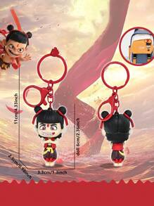 1 pieza Llavero/Decoración de mochila de PVC de alta calidad 3D de los personajes de dibujos animados anime Nezha, Ao Bing, Shen Gongbao, regalo de cumpleaños perfecto para familia y amigos