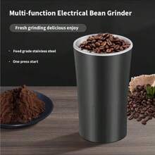 300W Plug-In Home Compact Mill, Black Pepper Grinder, Standard 110V Multi-Purpose Grinder With Stainless Steel Blades For Grinding Coffee Beans, Spices, Nuts, Dried Herbs And Garlic, Ideal For Home And Kitchen Use - US A Type Plug(110-127V) - View 1