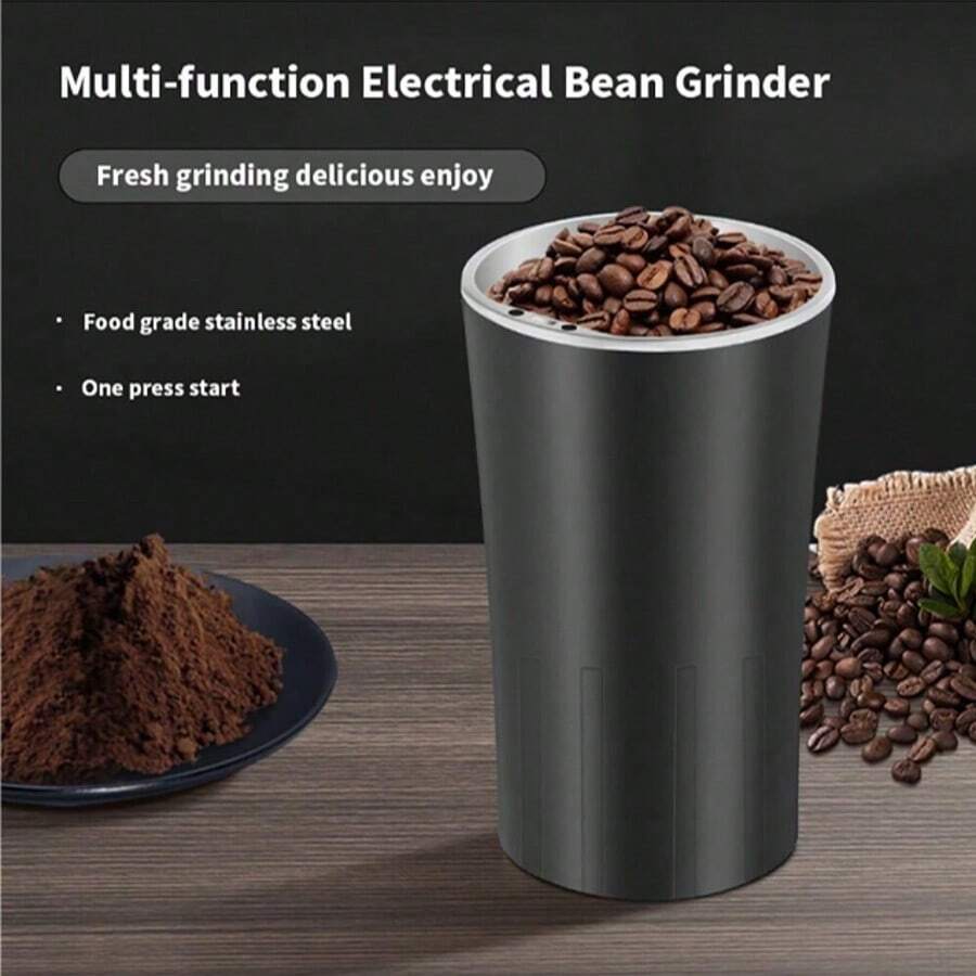 300W Plug-In Home Compact Mill, Black Pepper Grinder, Standard 110V Multi-Purpose Grinder With Stainless Steel Blades For Grinding Coffee Beans, Spices, Nuts, Dried Herbs And Garlic, Ideal For Home And Kitchen Use - US A Type Plug(110-127V) - View 1