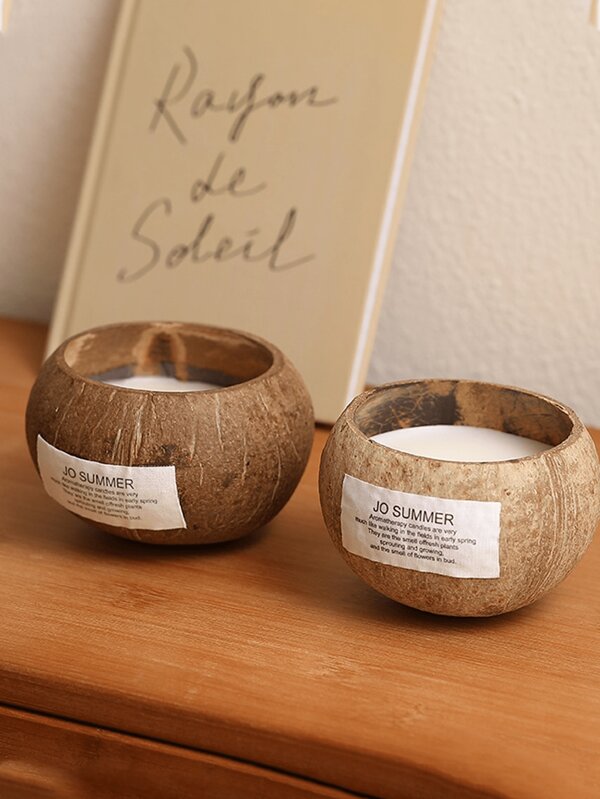 1 Stück duftende Kokosnussschalen Kerze mit handgefertigtem Geschenk, auch als Großeinkauf erhältlich. Perfekt um die Atmosphäre Zuhause zu verbessern, für besseren Schlaf zu sorgen und ein durchdachtes Geburtstagsgeschenk im Premium-Nischenmarkt für Schlafzimmerduft zu sein. Kerze, Kerzen, Geschenk, Geschenke, Heimdekoration, Aromatherapie, Entspannung zum Schlafen, Geburtstagsdekorationen, Geburtstagskerze