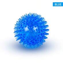 1 件吱吱作响的狗玩具球（6 种颜色），小型/中型/大型犬咀嚼玩具，攻击性咀嚼牙齿清洁玩具