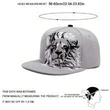 1pc Fashionable Lion Embroidery Unisex Adjustable Baseball Cap, Casual Hip Hop Snapback Hat For Outdoor, Beach, Party, Suitable For Spring, Summer, Autumn And Winter - Lion - View 7