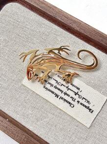 1 件时尚蜥蜴设计装饰胸针，百搭服装和配饰 - 金色 - 查看 5