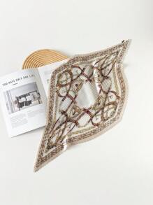 1 件装新款皱褶围巾小方丝巾 70 厘米印花小丝巾，女士新款缎面褶皱围巾