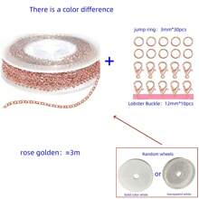10ft (3m) Metal Chain Roll In Gold, Silver & Rose Gold Colors, With Pliers, Jump Rings & Lobster Clasps, For DIY Jewelry Making Of Necklaces, Bracelets, Anklets & Waist Chains, Available In 9 Colors (Slight Color Variations) - Multicolor - View 6