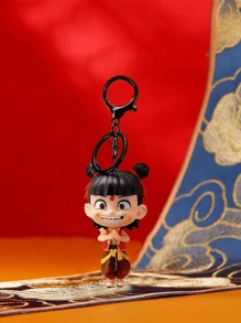 1 pieza Llavero/Decoración de mochila de PVC de alta calidad 3D de los personajes de dibujos animados anime Nezha, Ao Bing, Shen Gongbao, regalo de cumpleaños perfecto para familia y amigos