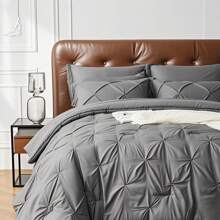 Soft And Breathable Bed In A Bag Set, A Great Gift For Christmas And Other Holidays, Soft And Durable Comforter Set, Twin/Full/Queen/King(7pieces),Ultimate Comfort For A Restful Night's Sleep - Màu xám đen - Xem 1