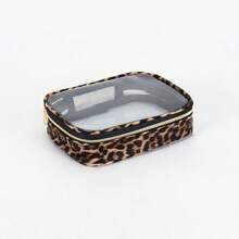 ENBEI 1pc Leopard Print Transparent Makeup Bag, Durable TPU Material, TSA-Approved Travel Toiletry Bag, Large Capacity Waterproof Travel Cosmetic Bag, Convenient Travel Makeup Organizer, Travel Toiletry Bag, Essential Items Gift Storage Bag, Zipper Accessories, Manicure Supplies - Multicolor - View 7