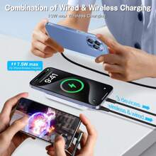 Magnetic Wireless Portable Charger, Slimmest 5000mAh 5V/3A Power Bank,High-Speed Charging Battery Pack, External Phone Powerbank Compatible With IPhone 16 15 14 13 12 And Android,Pink Blue. - Blue - View 7