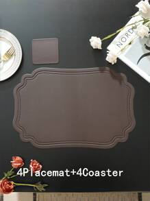 8/12pcs Hotel Restaurant Placemats/Coasters Set, High-End Table Mats, Multi-Color Heat-Resistant Pads, Protect Tabletop, Suitable For Wedding, Party, Home Kitchen Dining, Holiday Decoration