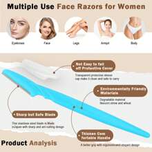 66/40/30/12/6/3pcs Stainless Steel Eye Brow Razor Set With Guards For Men & Women Beard Navaja- Exfoliating Dermaplaning Tool-Multipurpose Hair Removal Kit For Body, Face, Bikini Area Men's Razor - Eyebrow Precision Grooming Tool,Berad Trimmer,Suitable For Or Travel Use And Barberia
