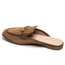 Women's Flat Mules | Comfortable Pointed Toe - Camel - View 3