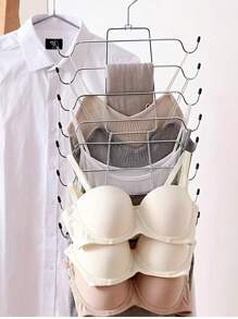 1 pieza Percha plegable multiusos de 4/8 niveles para ropa interior - Organizador de almacenamiento de camisetas que ahorra espacio, puede almacenar ropa, corbatas, etc. para el sistema de almacenamiento de ropa de invitados del spa, sistema de almacenamiento del spa, tienda de salón de belleza.