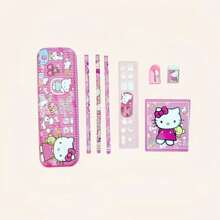 Sanrio Sanrio Stationery Set, New Stylish KT Cat Pen, Ruler, Pencil Case Set, Elegant Stationery Gift Set, Ideal Gift For Friends, Women, Christmas, Birthday, Valentine's Day, Easter, 2025 New Year, Back To School Supplies