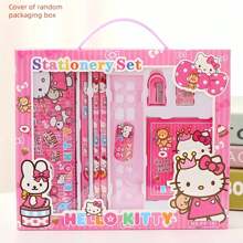 Sanrio Sanrio Stationery Set, New Stylish KT Cat Pen, Ruler, Pencil Case Set, Elegant Stationery Gift Set, Ideal Gift For Friends, Women, Christmas, Birthday, Valentine's Day, Easter, 2025 New Year, Back To School Supplies