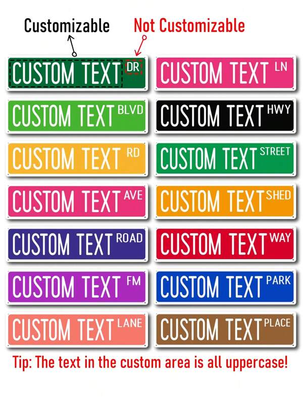 1/2/5pcs Personalized Custom Metal Street Sign Custom Text Retro Metal Road Sign Custom Personalized Retro Garage Home Decoration Sign, Metal Street Sign, Wall Art Metal Sign, Street Sign, 4x16 Inches