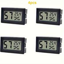 5 Pack Mini Small Digital Electronic Temperature Humidity Meters Gauge Indoor Thermometer Hygrometer LCD Display Fahrenheit(℉) For Humidors, Greenhouse, Garden - 黑色 - 查看 8