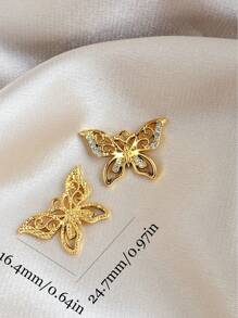 10 件/包镂空水钻蝴蝶吊坠时尚耳环珠宝配饰批发 - 金色 - 查看 20