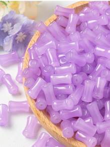 50 件小竹节珠，DIY 手链项链配件，玻璃和玉石仿竹珠