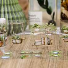 3Rolls/Bag Tape Combination, Hanging Plant Series, Delicate Green Plant Potted Landscape PET Tape, Scrapbook Supplies, Decorative Notebook Photo Frame Mobile Phone Case Water Cup Garbage Magazine Stationery Box DIY Personalized Stickers