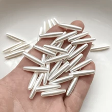 Witte rijst Witte lange buis Rechte gat kralen Diy sieraden maken Decoratieve armband ketting maken Decoratieve kralen 50 stuks