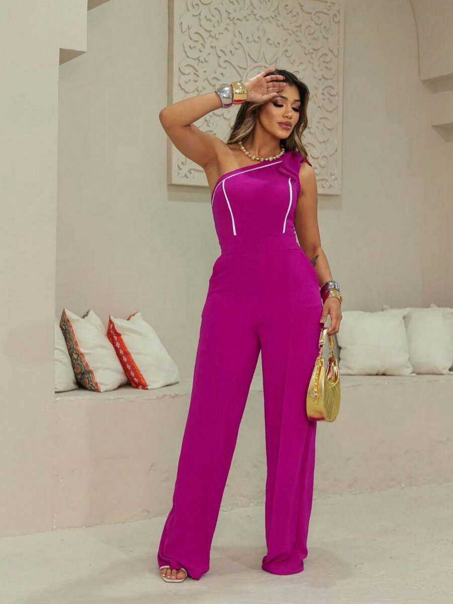 OVERALLS Mule Manca Details On The Bust Pantaloons | SHEIN USA