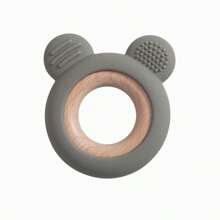 1Piece Silicone Teether Wooden Ring Toy Baby's Cute Bear Shape Teething Toys Travel Accessories Teethers For Babies Newborn Infant Bathing Teether Colorful And - Multicolor - View 18