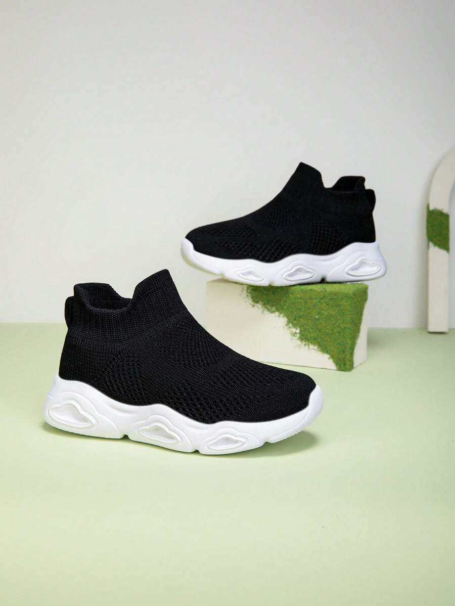 Nuove sneaker casual e traspiranti, facili da indossare e togliere, per bambini - Bianco e nero - Visualizzare 1
