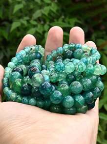1 Strand Natural Green Dragon Agates Round Loose Spacer Beads For Jewelry Making DIY Bracelet Necklace Accessories 6 8 10MM