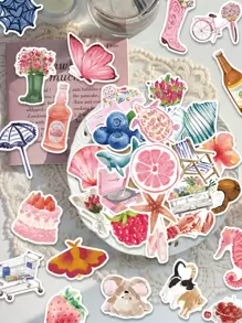 50 piezas de pegatinas de diario de acuarela, estilo graffiti, personalizadas para patineta, casco, botella de agua, scrapbook, fiesta, guitarra, funda de teléfono, cuaderno, computadora, regalos, útiles escolares, de regreso a la escuela