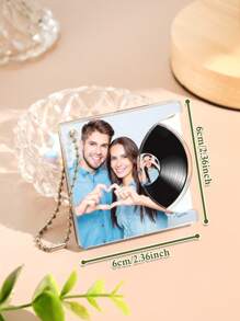 1 pieza Llavero personalizado con NFC con foto, álbum de mini CD personalizado, etiqueta personalizada, llavero de foto personalizado, regalo personalizado para amantes de la música, recuerdos de boda, llavero de amistades, llavero de mini álbum CD personalizado con NFC para reproducir tu canción favorita al instante, regalo de cumpleaños
