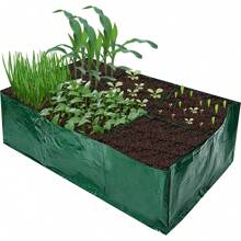 35 gallons Bac de culture surélevé, grand bac à planter en tissu, 6 compartiments bacs de culture, bac à planter respirant pour tomates, poivrons, légumes d'extérieur, herbes et fleurs avec trous de drainage