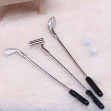 5 件室内迷你高尔夫球杆套装，迷你高尔夫球场风景模型，高尔夫场景道具，适用于微型房屋装饰和运动器材 - 彩色 - 查看 5