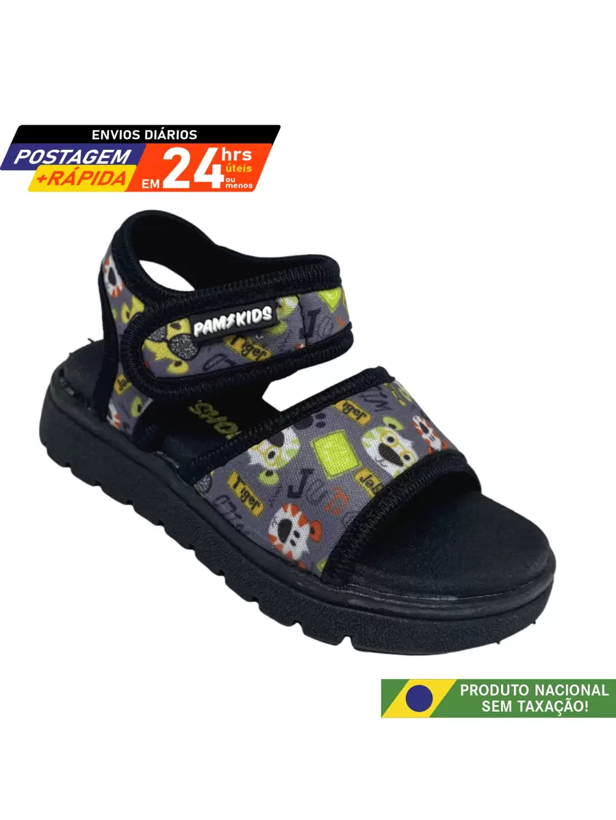 Boys' Sandals With Teddy Bear Print, Rubberized Animals, Very Light, Easy To Put On,  Closure - Xám - Xem 1