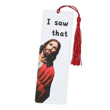 1/2Pcs Funny God Bookmark "I Saw That" Double Printed Acrylic Bookmarks With Beautiful Tassel, Perfect Gift Book Accessory For Readers Book Lovers Reading Marker,School Supplies,Back To School
