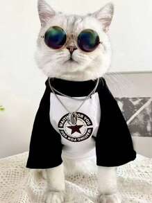 1pc Cat & Dog Fashion T-Shirt Warm Base Layer Pet Clothes