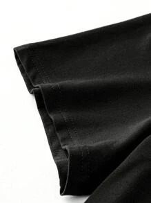 Women's Printed Loose Round Neck Women's Sun And Moon Printed Short Sleeved Shoulder T-Shirt Women's Top