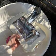 1 szt. Kosmetyczka różowa, biała, czarna, jednostronna przezroczysta, średniej wielkości kosmetyczka wodoodporna, zestaw szminek, damskie torby do makijażu, mała torba do przechowywania kosmetyczki, torby podróżne dla pań, piórnik codzienny duży uchwyt na pędzle do makijażu, podróżna kosmetyczka organizer kosmetyczka, piórnik