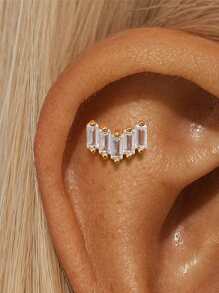 1PC 925 Sterling Silver Opal Marquise Water Drop Flat Back Cartilage Tassel Helix Piercing Fine Jewelry For Daily Wear Wedding Party Engagement Anniversary Valentine's Day